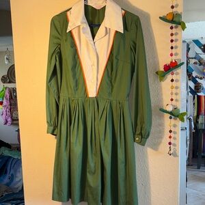 EUC VINTAGE Carol Brent Mongomery Wed Exclusive shirtwaist cotton linen dress fe